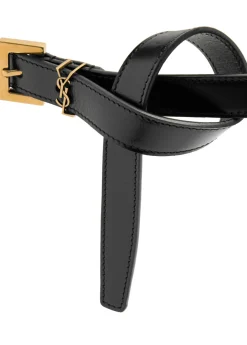 Logo leather belt