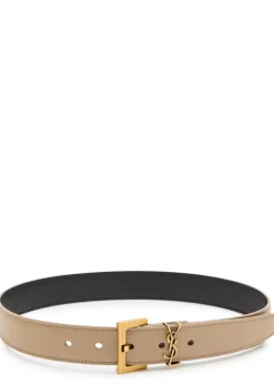 Logo leather belt