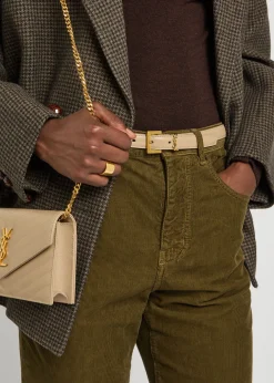 Logo leather belt