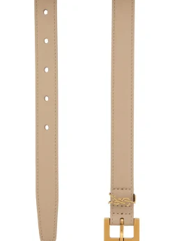Logo leather belt