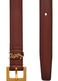 Logo leather belt