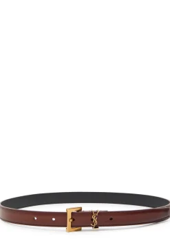 Logo leather belt