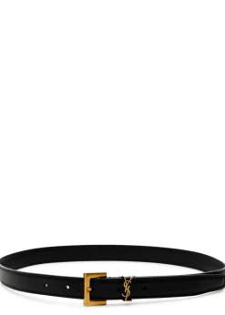Logo leather belt
