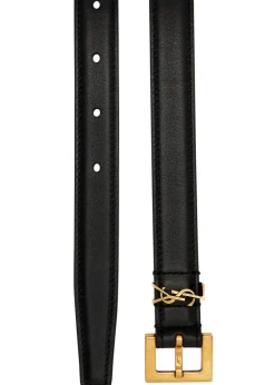 Logo leather belt