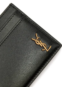 Logo leather card holder