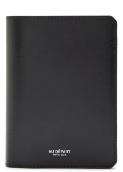 Logo leather passport case