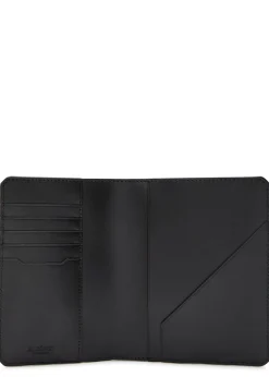 Logo leather passport case