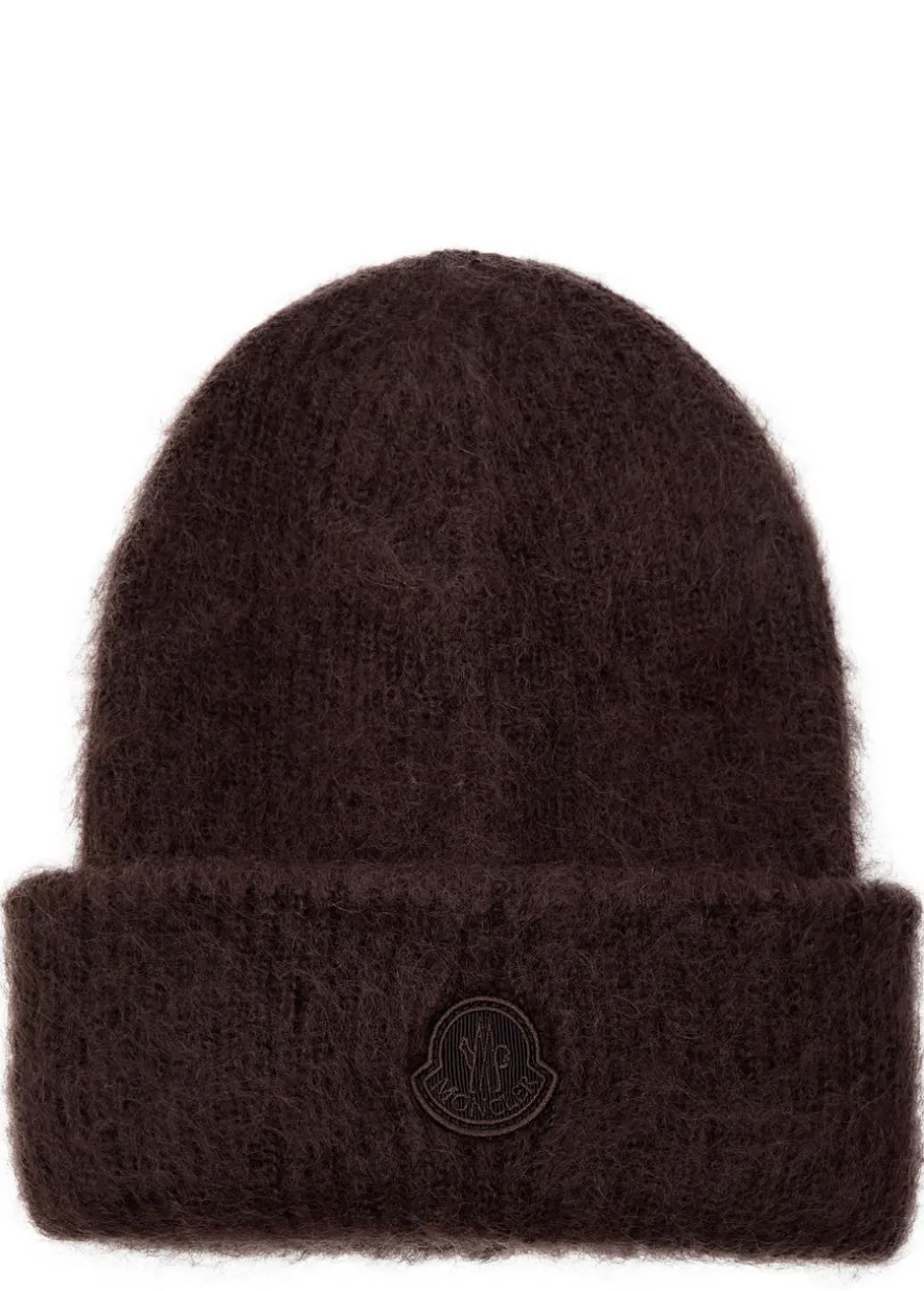 Logo mohair-blend beanie