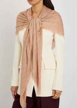 Logo-monogrammed modal-blend scarf