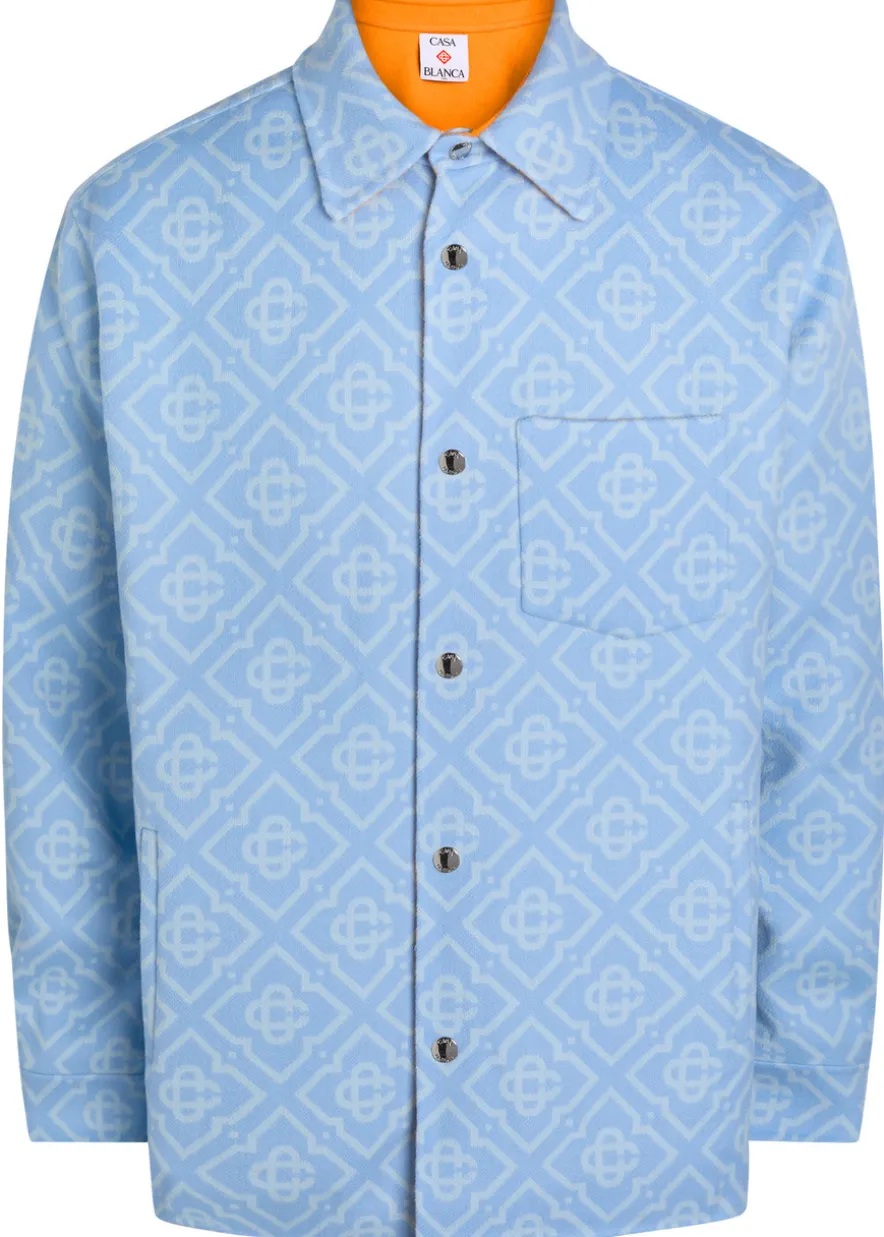 Logo-monogrammed wool overshirt