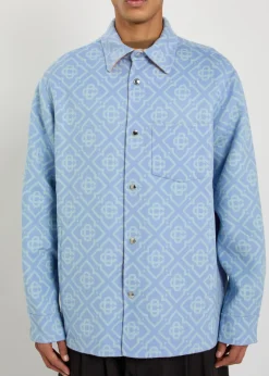 Logo-monogrammed wool overshirt
