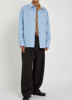 Logo-monogrammed wool overshirt