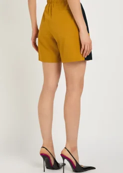 Logo panelled cotton shorts