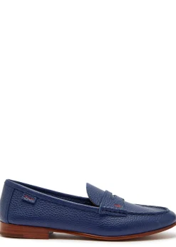 Logo pebbled leather loafers