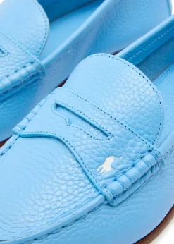 Logo pebbled leather loafers