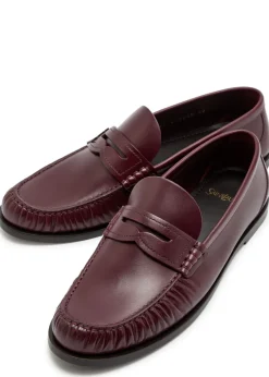 Logo-plaque leather loafers