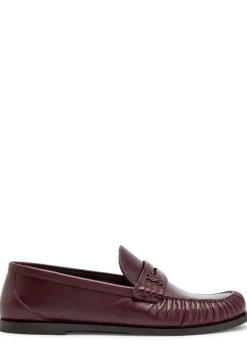Logo-plaque leather loafers