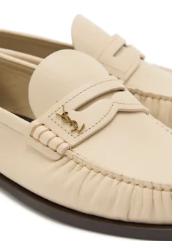 Logo-plaque leather loafers