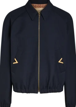 Logo-plaque woven jacket