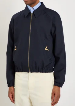 Logo-plaque woven jacket