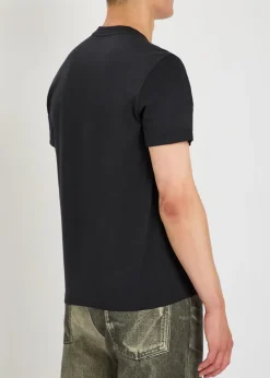 Logo-print and appliquéd cotton T-shirt
