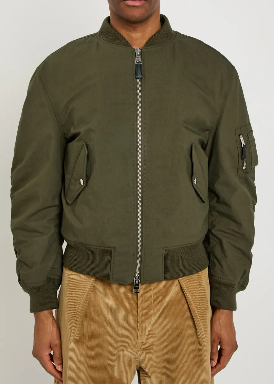 Logo-print cotton-blend bomber jacket