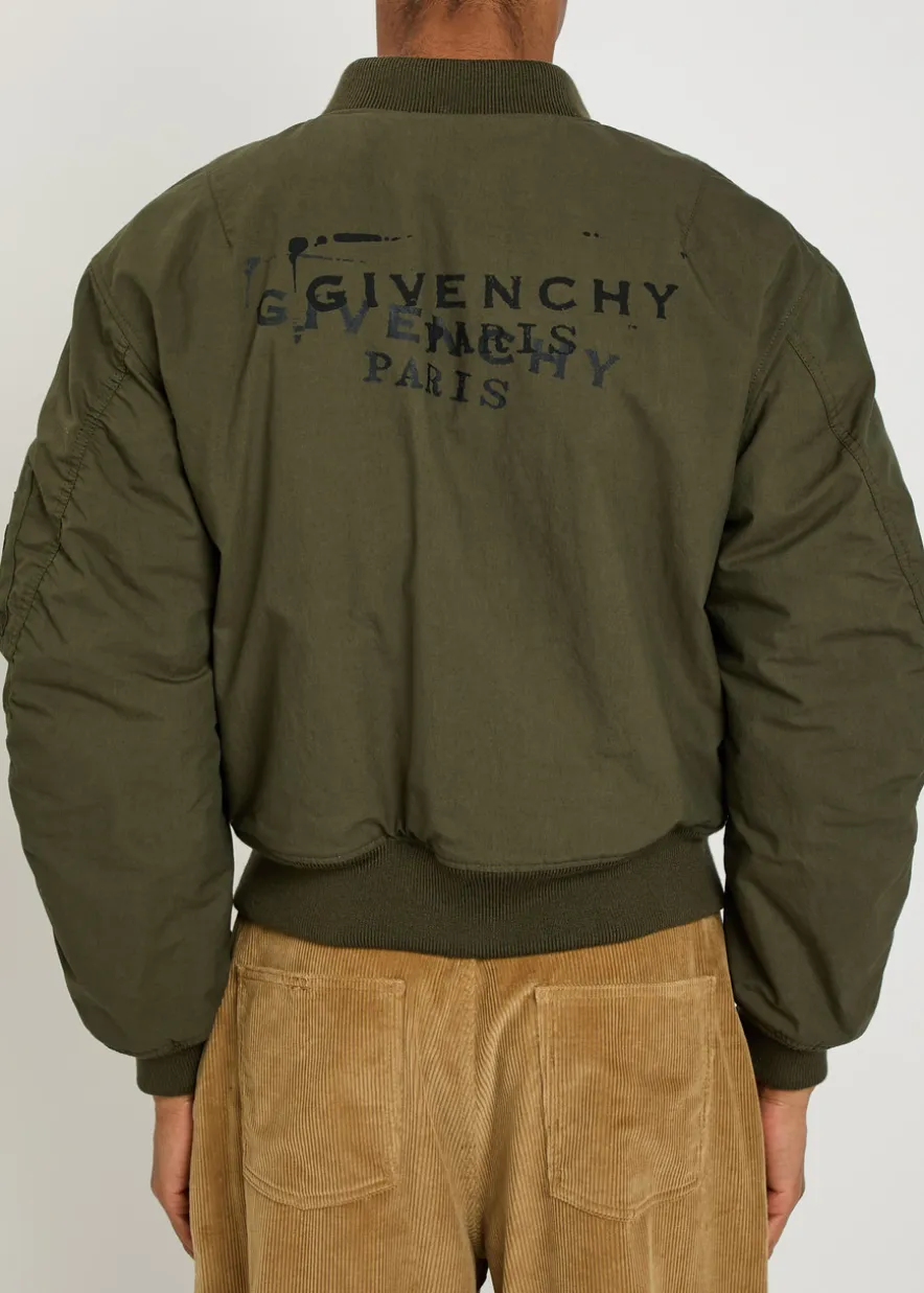 Logo-print cotton-blend bomber jacket
