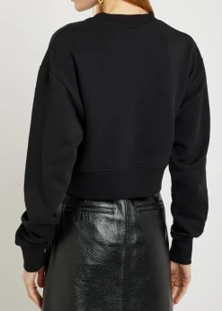 Logo-print cotton cropped sweatshirt