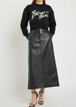 Logo-print cotton cropped sweatshirt
