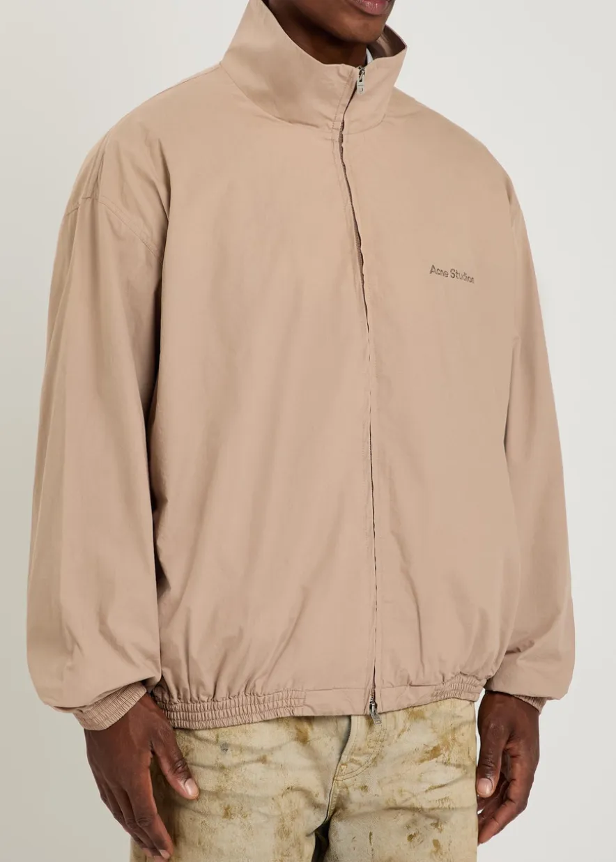 Logo-print cotton-poplin jacket