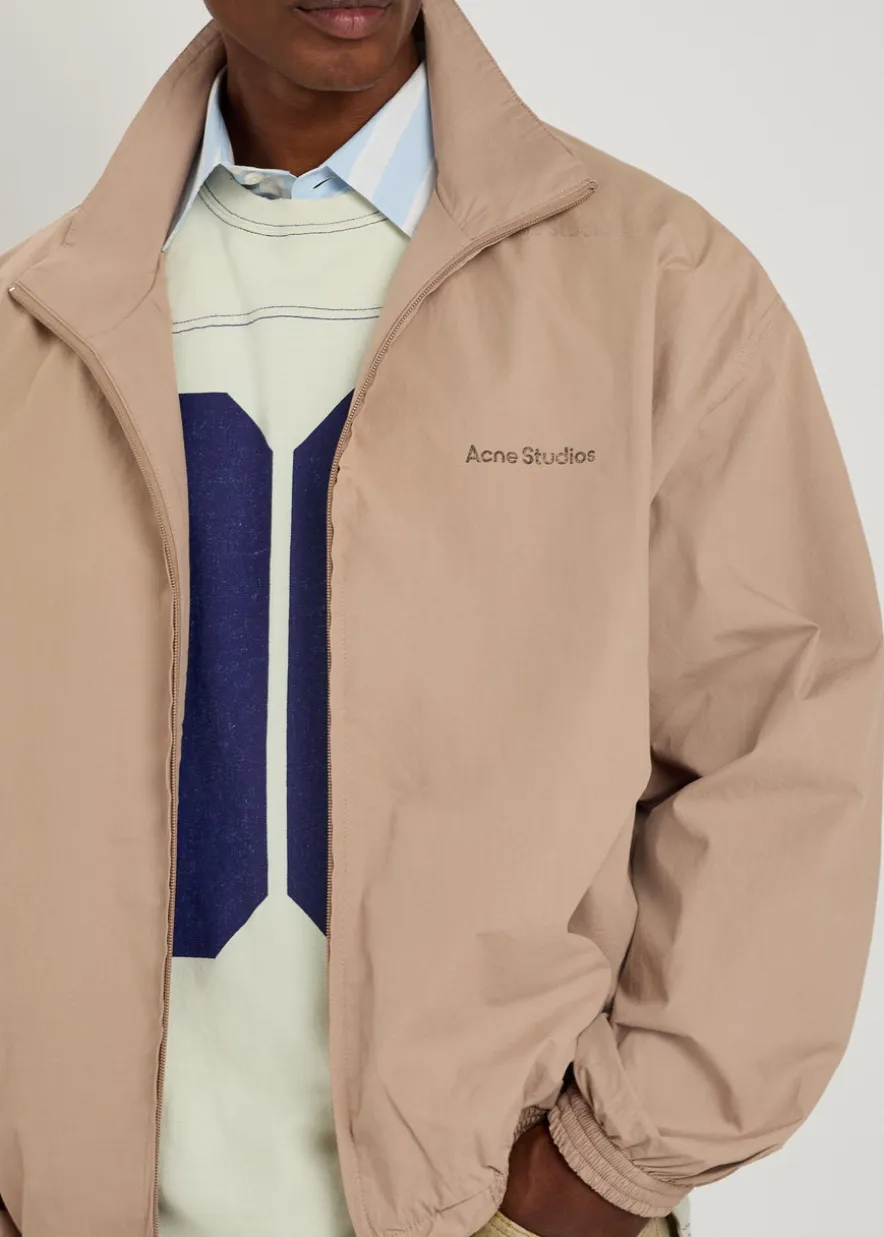 Logo-print cotton-poplin jacket