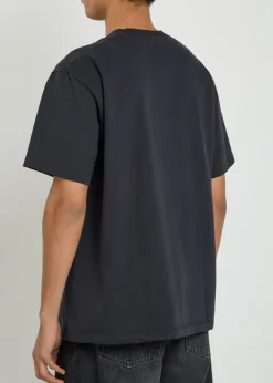 Logo-print distressed cotton T-shirt