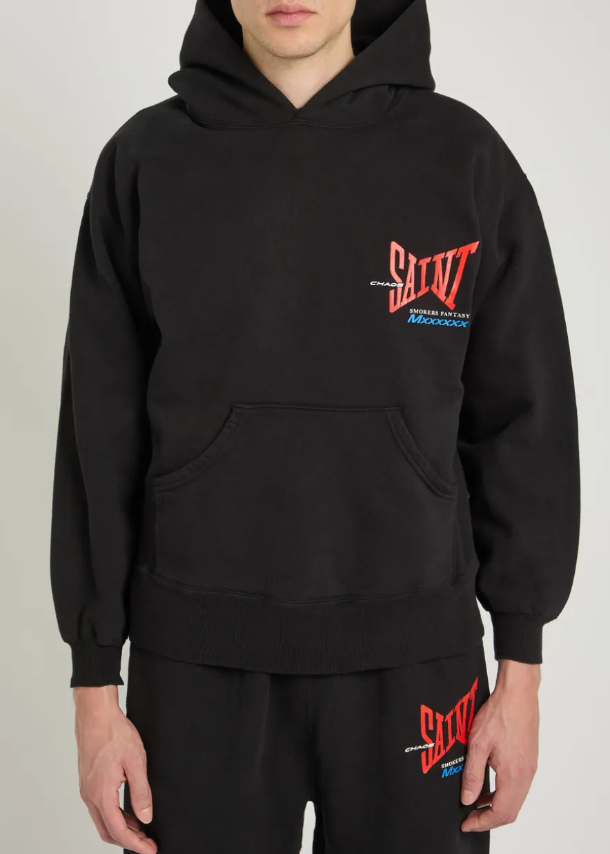 Logo-print hooded cotton sweatshirt