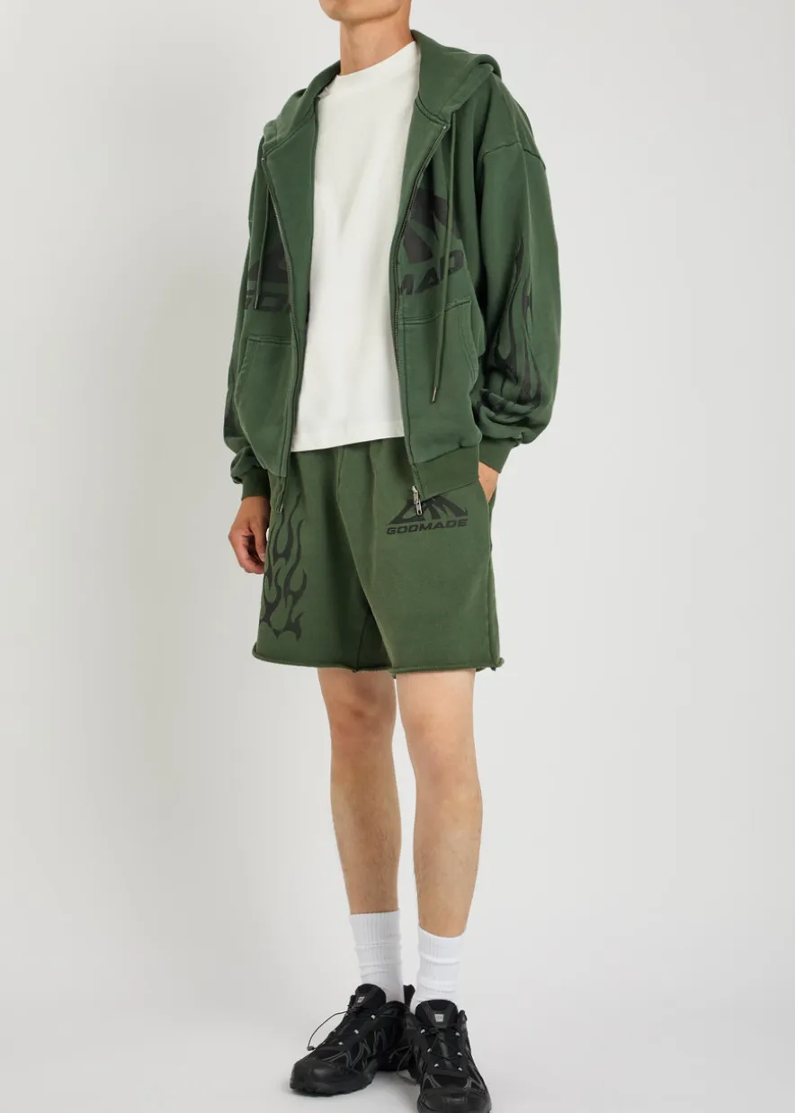 Logo-print hooded cotton sweatshirt