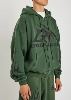 Logo-print hooded cotton sweatshirt
