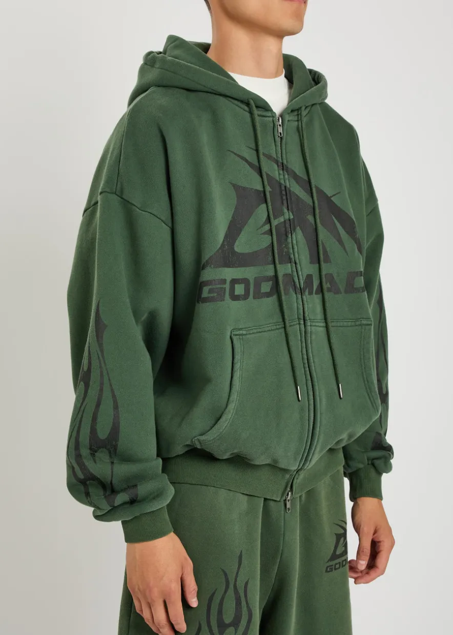 Logo-print hooded cotton sweatshirt