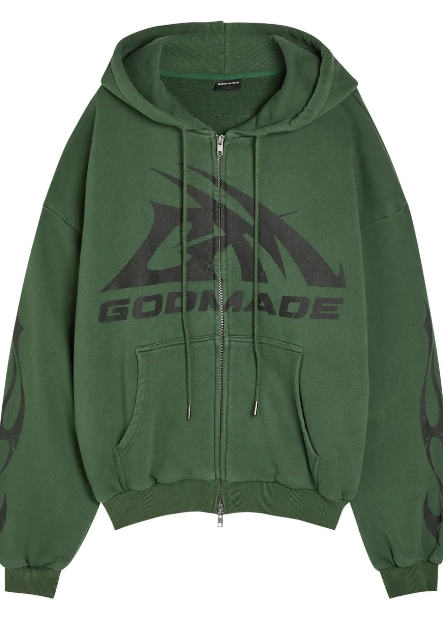 Logo-print hooded cotton sweatshirt