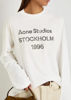 Logo-print long-sleeve cotton-blend T-shirt