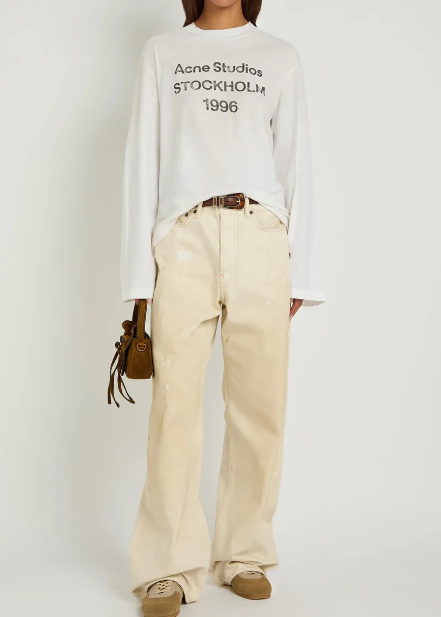 Logo-print long-sleeve cotton-blend T-shirt