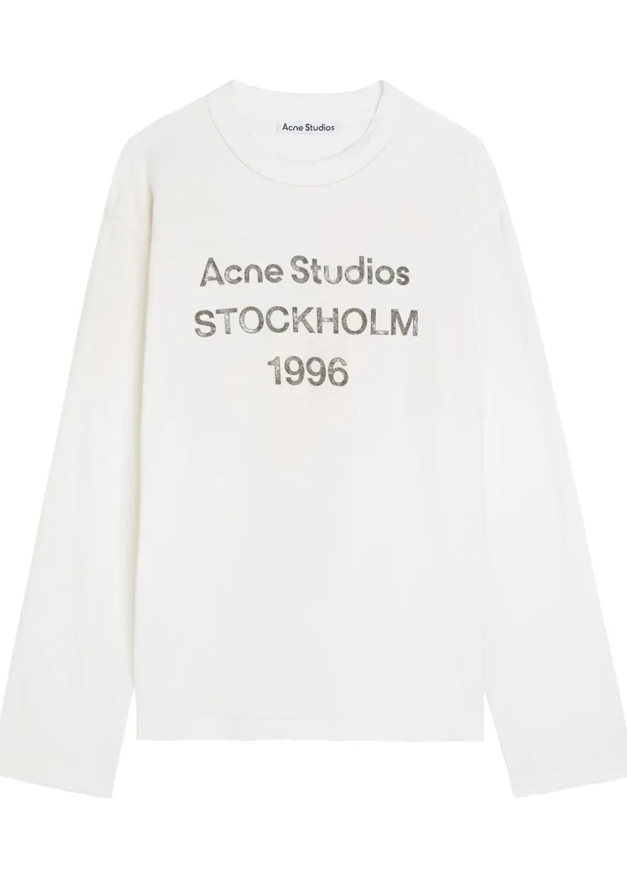 Logo-print long-sleeve cotton-blend T-shirt