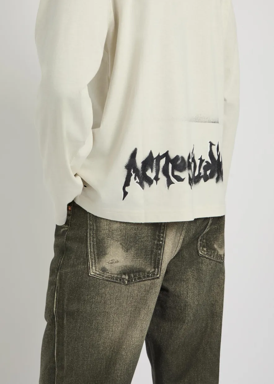 Logo-print long-sleeve cotton-blend T-shirt