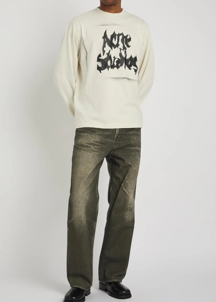 Logo-print long-sleeve cotton-blend T-shirt