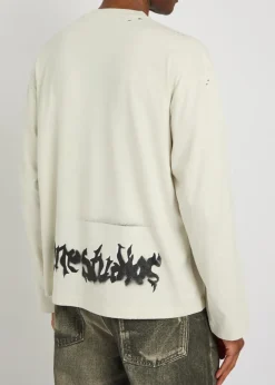 Logo-print long-sleeve cotton-blend T-shirt