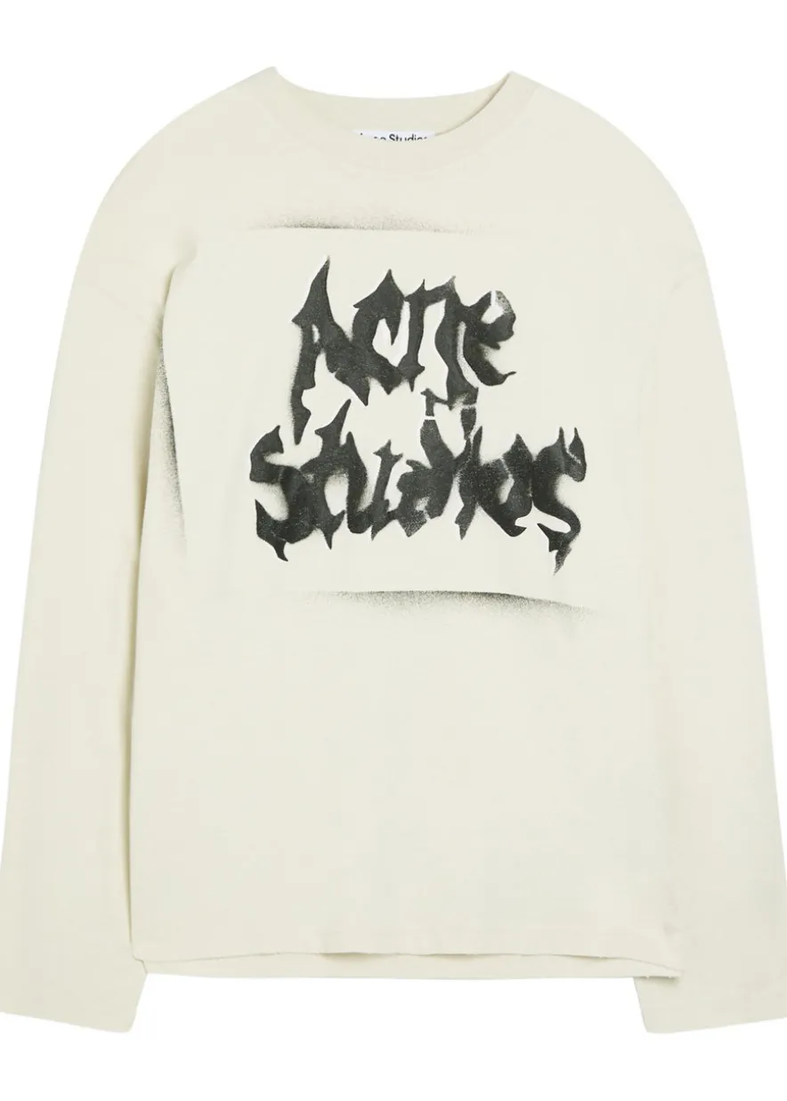Logo-print long-sleeve cotton-blend T-shirt
