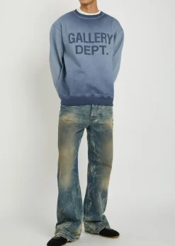 Logo-print washed cotton sweatshirt