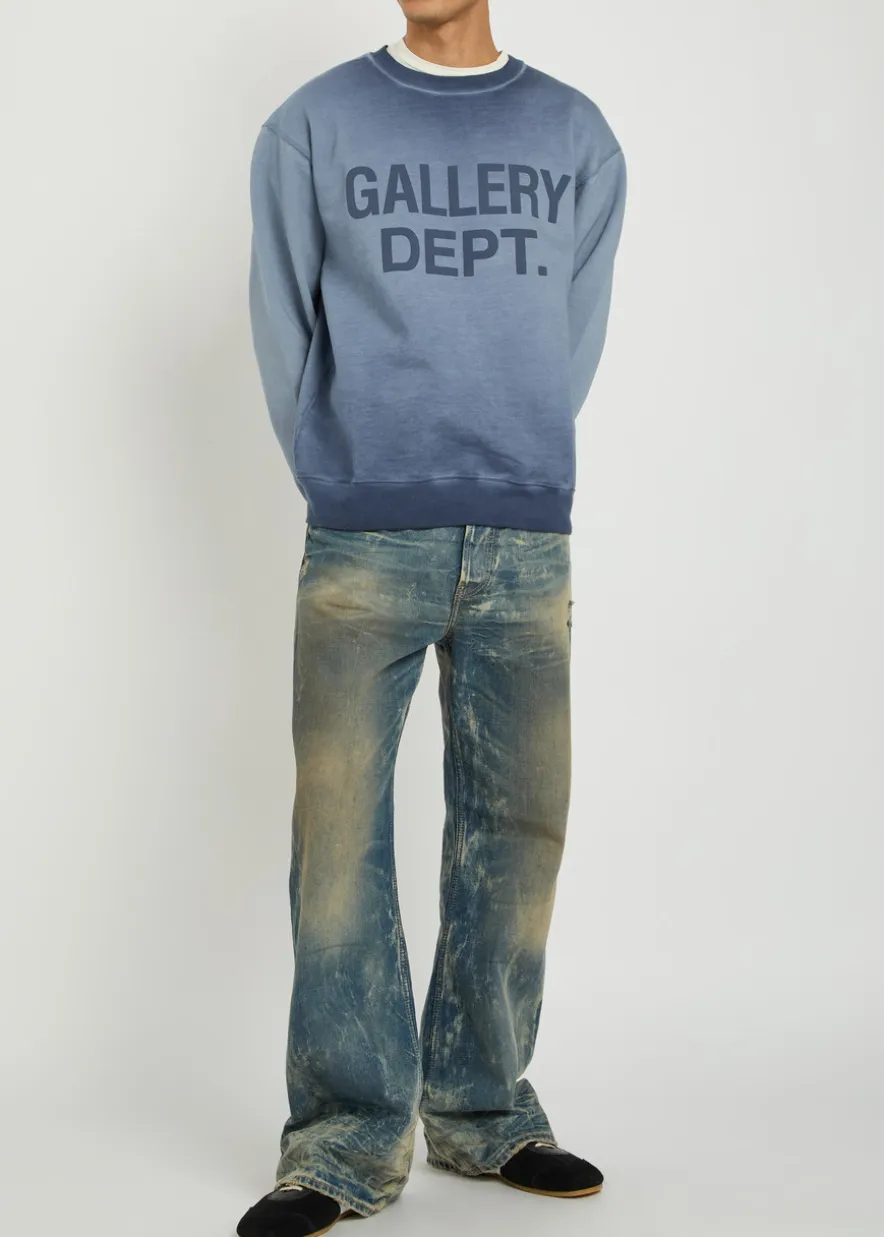 Logo-print washed cotton sweatshirt