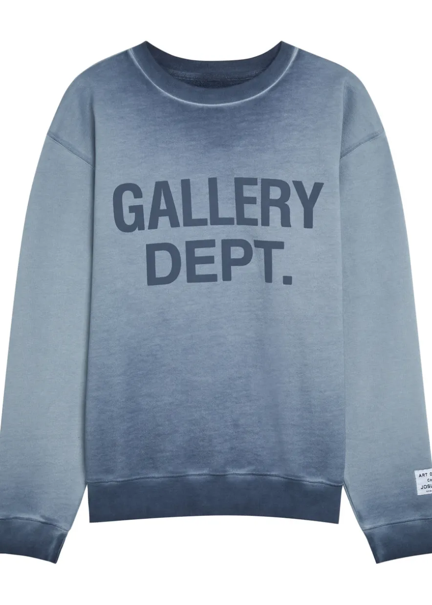 Logo-print washed cotton sweatshirt