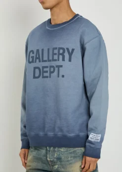 Logo-print washed cotton sweatshirt