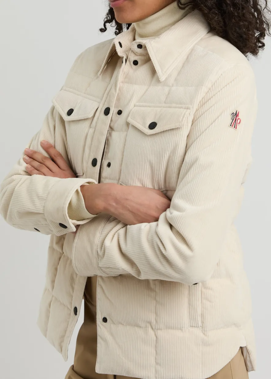 Logo quilted corduroy jacket