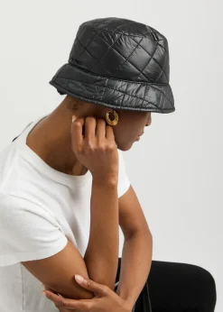 Logo quilted shell bucket hat